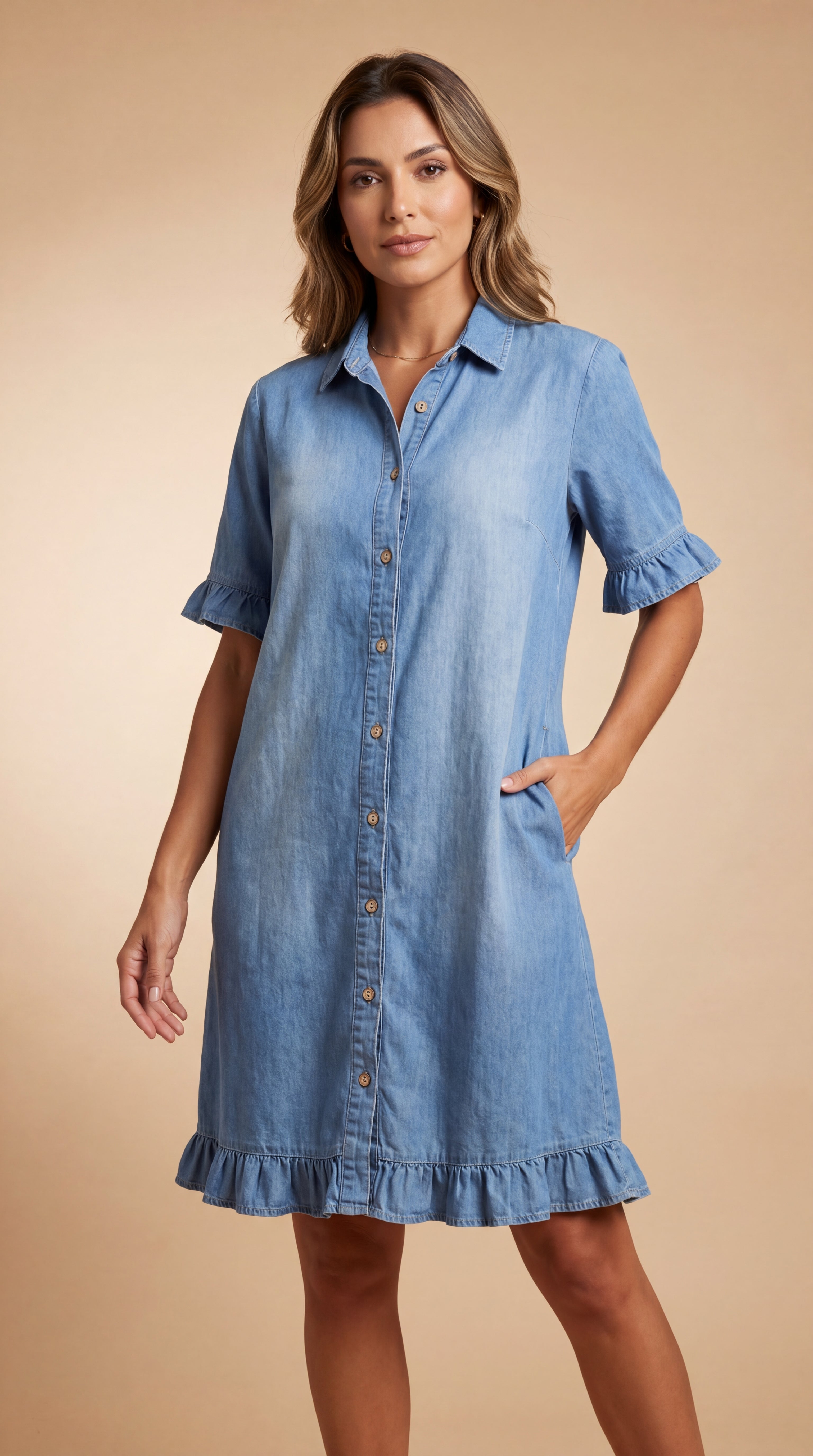 Vestido Denim Clara® | Elegancia Casual de Verano