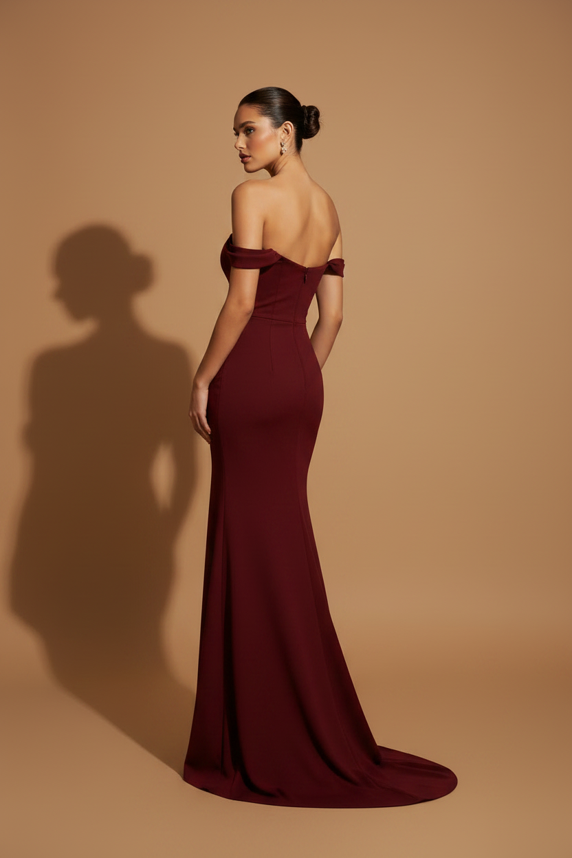 Vestido Maxi Elegante Aura – Burdeos