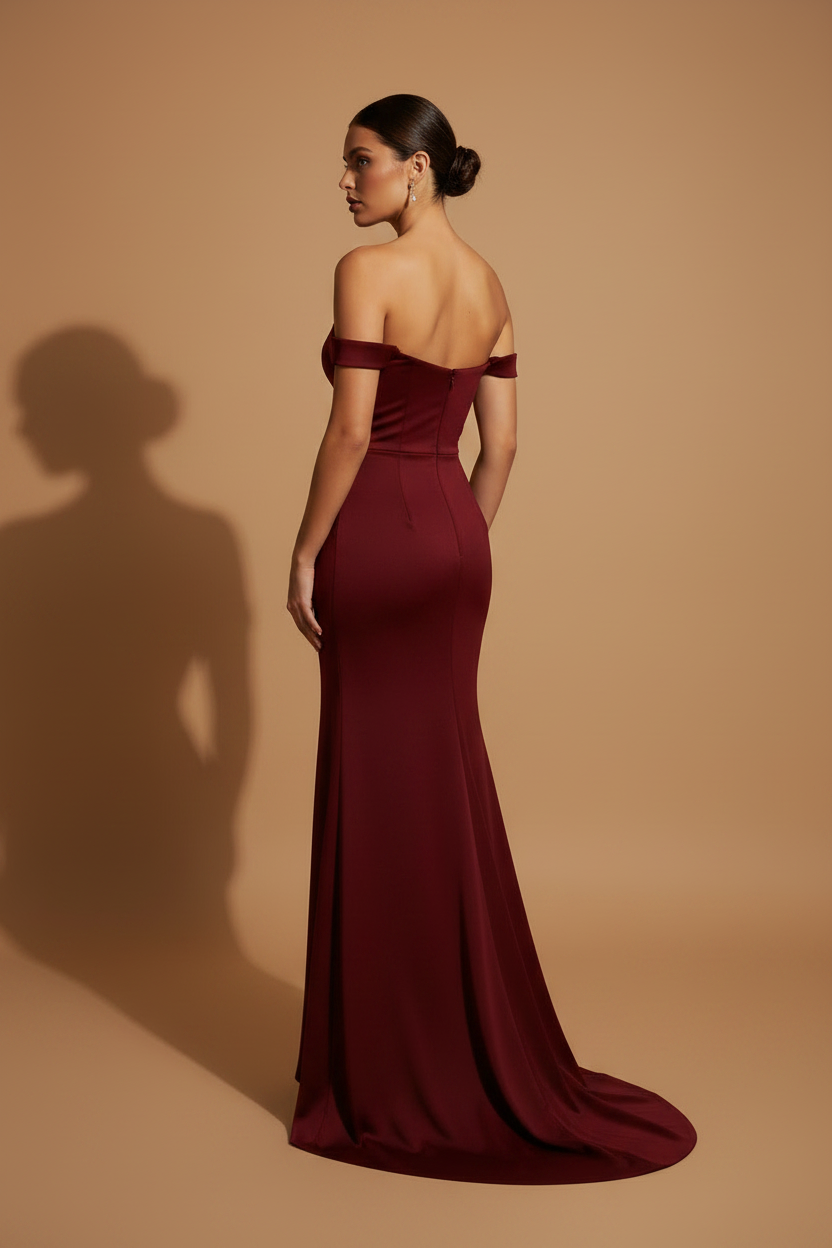 Vestido Maxi Elegante Aura – Burdeos