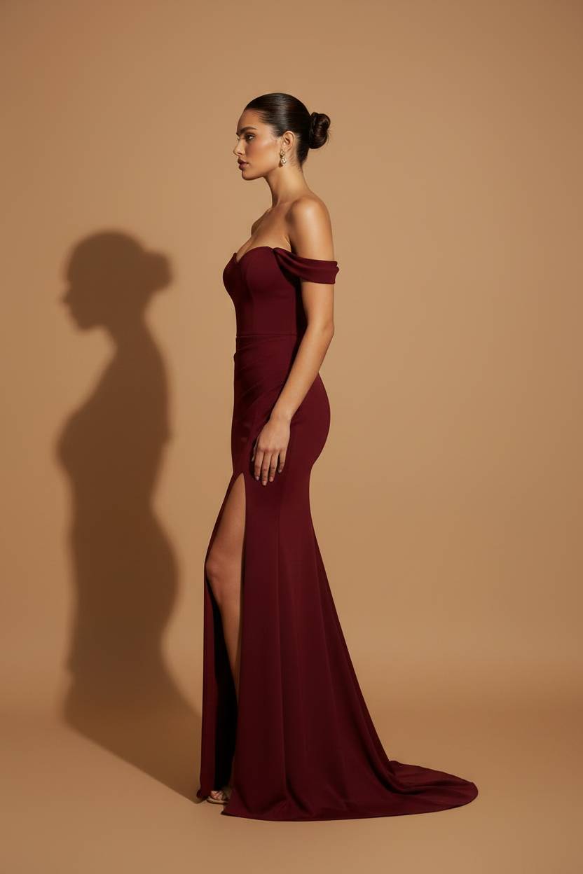 Vestido Maxi Elegante Aura – Burdeos