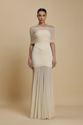 Aurelia – Vestido Maxi Drapeado Efecto Silueta