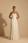 Francesca – Vestido Largo Encaje Ajuste Elegante Blanco