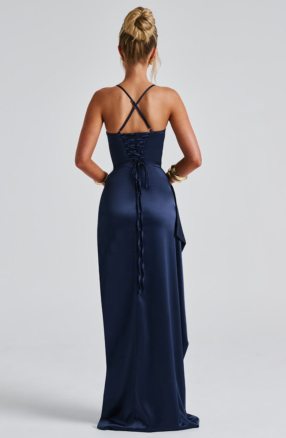 Vestido Évora Satiné Medianoche