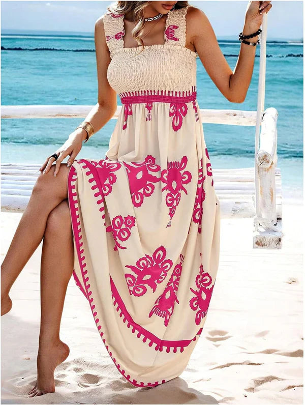 Martina | Vestido maxi con estampado artístico