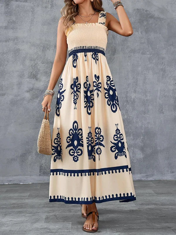 Martina | Vestido maxi con estampado artístico