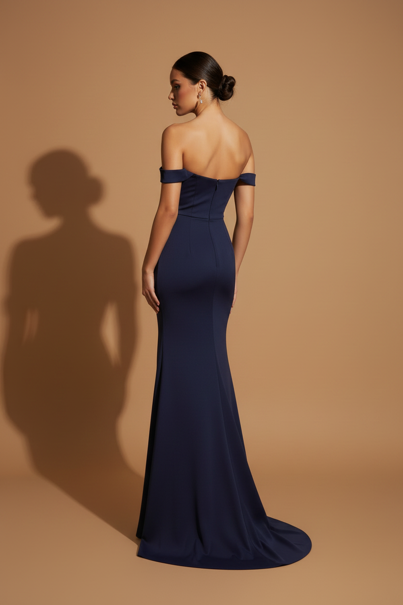 Vestido Maxi Elegante Aura – Azul Marino