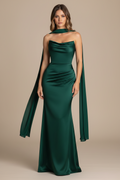 Serena – Vestido Maxi Strapless Efecto Silueta Verde