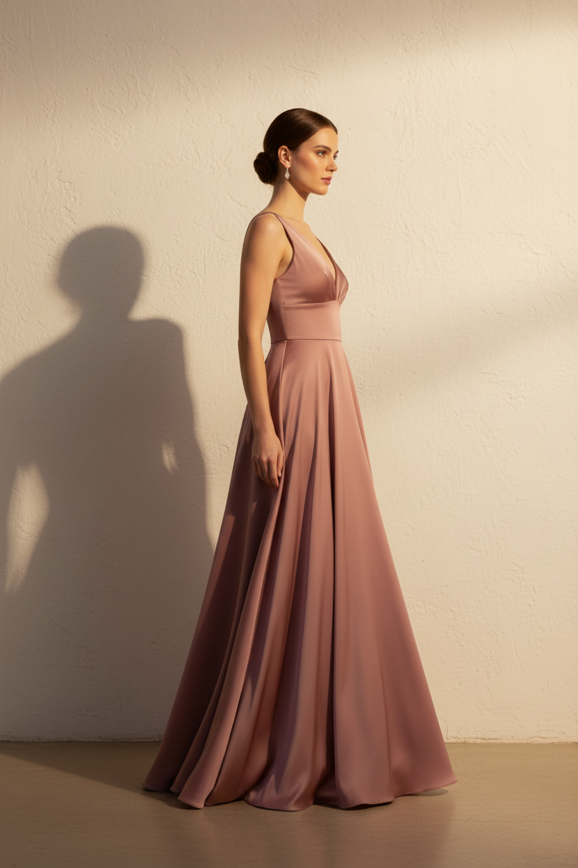 Aurelia – Vestido Largo Fluido Efecto Silueta