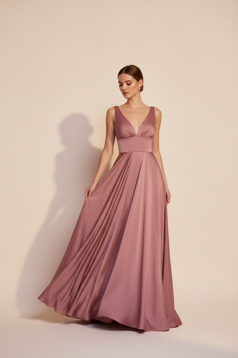 Aurelia – Vestido Largo Fluido Efecto Silueta