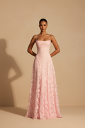 Francesca – Vestido Largo Encaje Ajuste Elegante Rosa