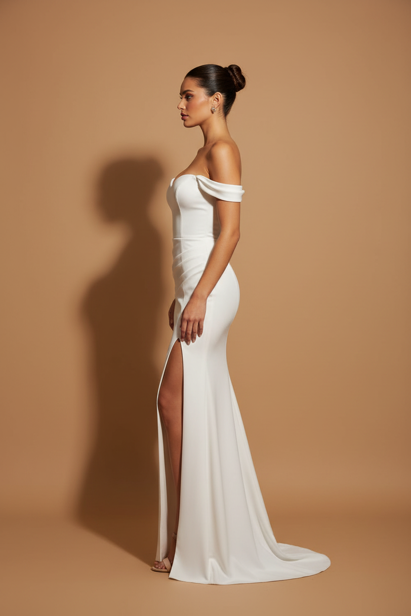 Vestido Maxi Elegante Aura – Ivory